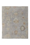 Anthropologie Hand-knotted Wool Loper Rug In Gray
