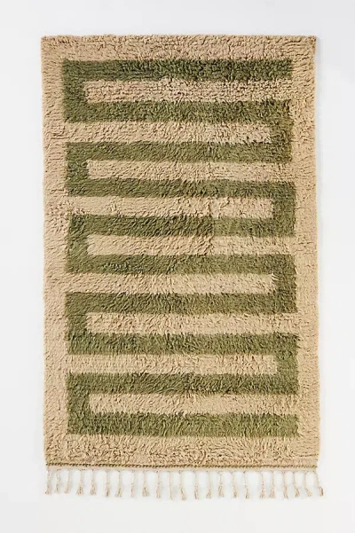 Anthropologie Hand-knotted Wool Shag Neo Rug In Brown