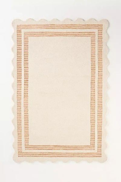 Anthropologie Hand-tufted Scalloped Scottie Rug In Neutral