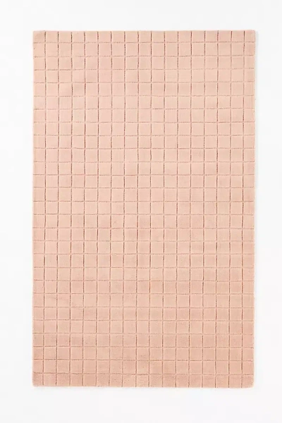 Anthropologie Hand-tufted Wool Contour Rug In Pink