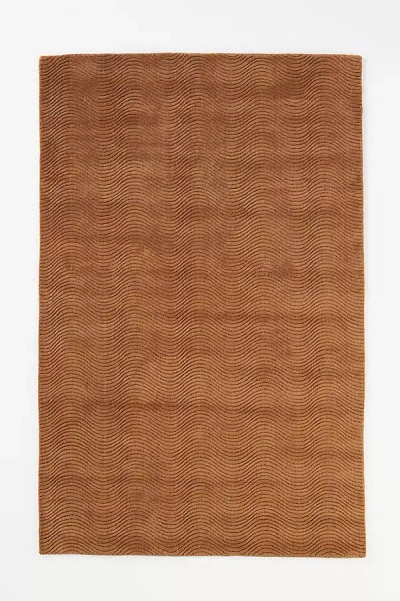 Anthropologie Hand-tufted Wool Contour Rug In Brown