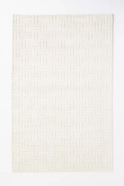 Anthropologie Hand-tufted Wool Contour Rug In White