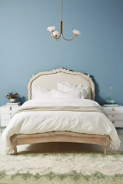 Anthropologie Handcarved Menagerie Bed In White