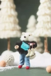 Anthropologie Handmade Felt Travel Fox Ornament In Multi