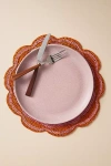 Anthropologie Handwoven Garden Party Placemat In Orange