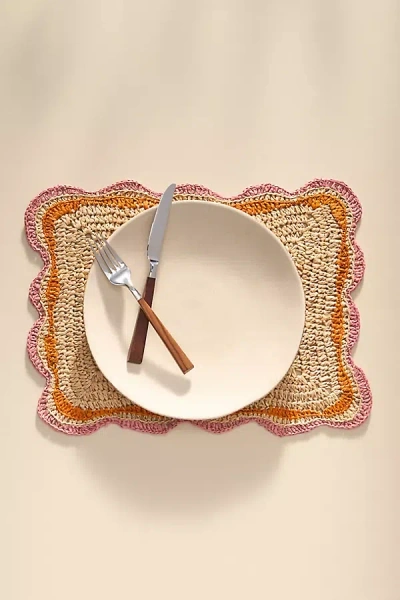 Anthropologie Handwoven Rectangle Garden Party Placemat In Neutral