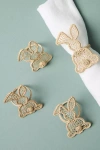 Anthropologie Handwoven Spring Napkin Rings, Set Of 4 In Neutral