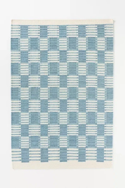 Anthropologie Handwoven Wool Scandi Checkerboard Rug