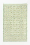 Anthropologie Handwoven Wool Scandi Grid Rug In Green