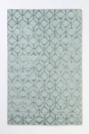 Anthropologie Handwoven Wool-viscose Blend Rug In Green