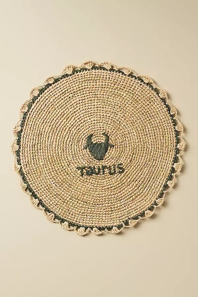 Anthropologie Handwoven Zodiac Placemat In Neutral