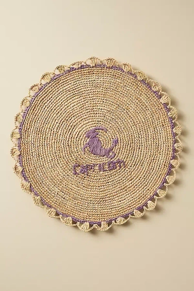 Anthropologie Handwoven Zodiac Placemat In Purple