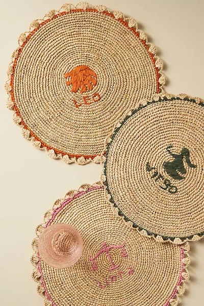 Anthropologie Handwoven Zodiac Placemat In Neutral