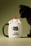 Anthropologie Happy Halloween Stoneware Mug In Black