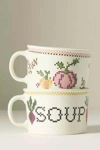 Anthropologie Harmonie Stoneware Soup Mug In Multi