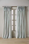 Anthropologie Harper Cotton Printed Stripe Valence Curtain In Blue