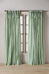 Anthropologie Harper Cotton Printed Stripe Valence Curtain In Green