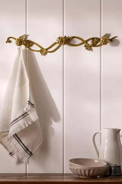 Anthropologie Harvest Produce Tomato Brass Hook Rack In Gold
