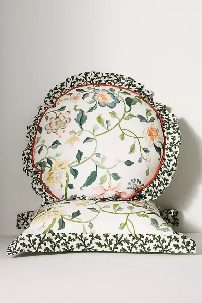 Anthropologie Hattie Cotton Floral Printed Pillow In Multi