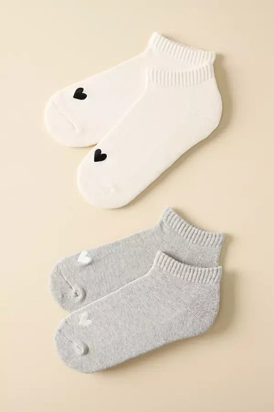 Anthropologie Heart Icon Socks, Set Of 2 In Gray