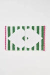 Anthropologie Hearts Tufted Cotton Crochet Bath Mat In Green