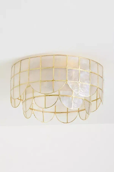 Anthropologie Heather Capiz Scalloped Flush Mount In Multi