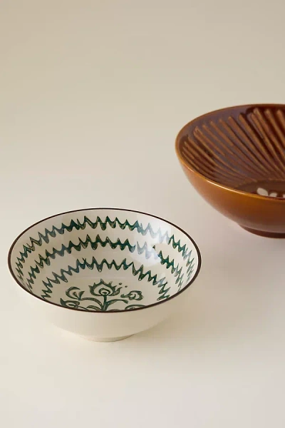 Anthropologie Heikki Stoneware Bowl In Green
