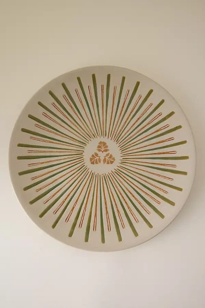 Anthropologie Heikki Stoneware Serving Plate In Green