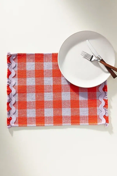 Anthropologie Helana Woven Placemat In Red