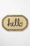 Anthropologie Hello Oval Printed Coir Doormat