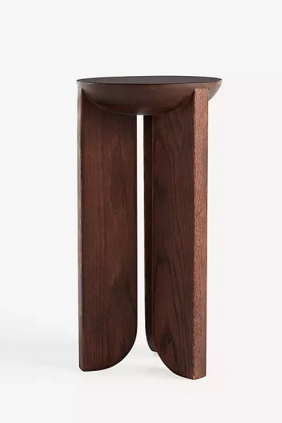Anthropologie Hemi Solid Oak Wood Side Table In Brown