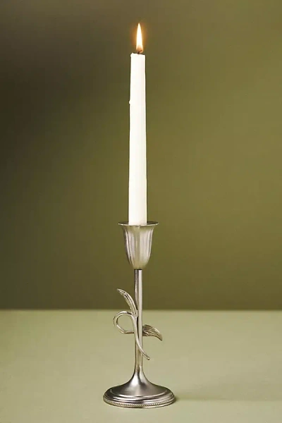 Anthropologie Hera Silver Metal Candleholder