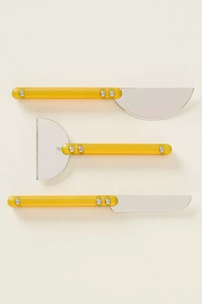 Anthropologie Holcomb Studio Wedge Cheese Knives, Set Of 3 In Multi