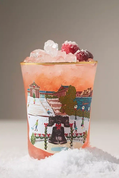 Anthropologie Holiday In The City Juice Glass In Metallic