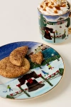 Anthropologie Holiday In The City Stoneware Dessert Plate In Multi