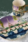 Anthropologie Holiday In The City Stoneware Dessert Plate