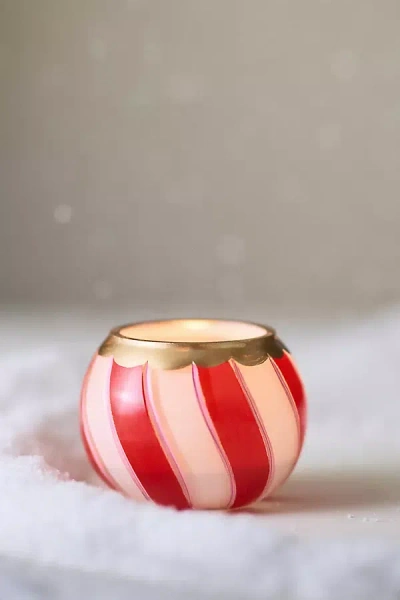 Anthropologie Holiday Round Ornament Votive In Red