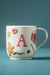 Anthropologie Holifaye Stoneware Monogram Mug In White