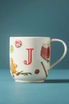 Anthropologie Holifaye Stoneware Monogram Mug In Red