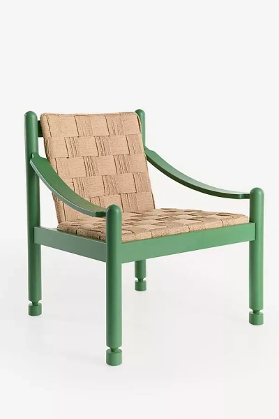Anthropologie Hollis Woven Rattan Accent Chair In Green
