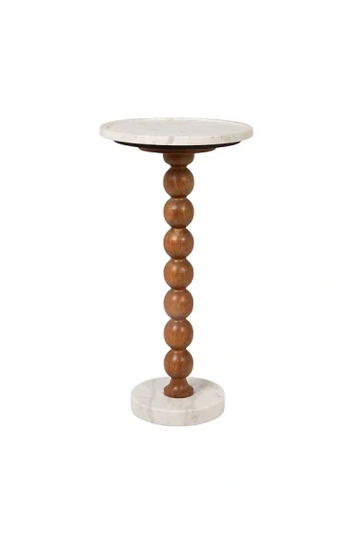 Anthropologie Honey Marble Drink Table In Brown