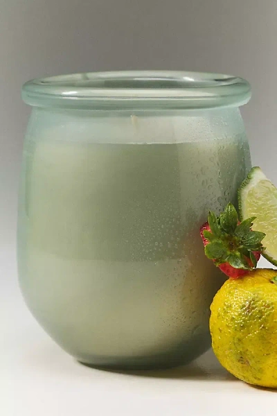 Anthropologie Honeypot Woody Spring Rain & Bright Bergamot Glass Candle In Green