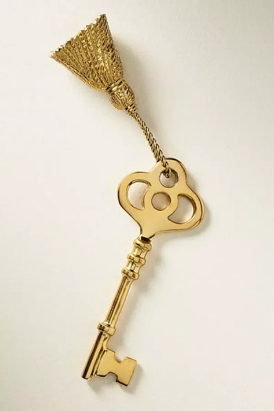 Anthropologie Hotel Key Brass Candle Snuffer In Gold