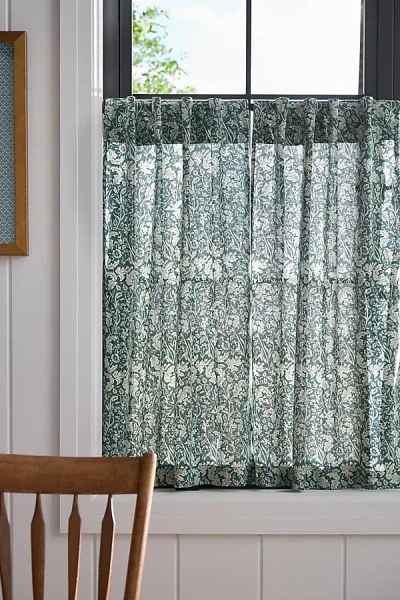 Anthropologie Hyacinth Printed Café Curtains, Set Of 2 In Green
