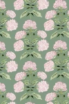 Anthropologie Hydrangea Bloom Floral Peel-and-stick Wallpaper In Green