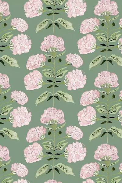 Anthropologie Hydrangea Bloom Floral Peel-and-stick Wallpaper
