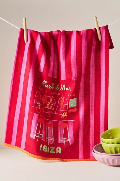 Anthropologie Ibiza Tea Towel In Pink