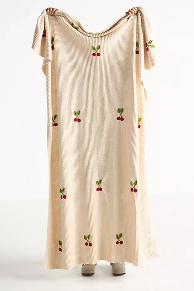 Anthropologie Icon Cotton Crochet Throw Blanket