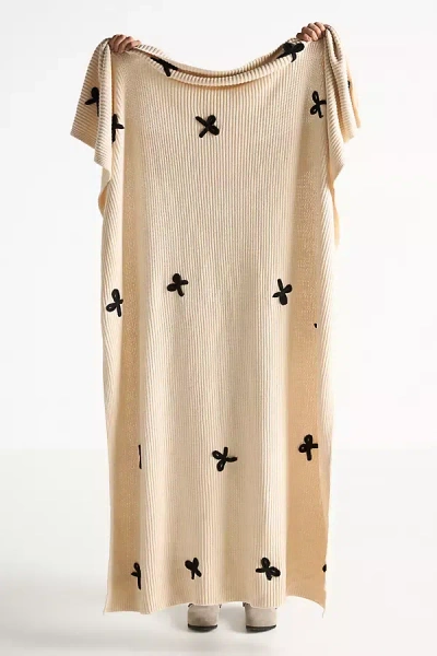 Anthropologie Icon Cotton Crochet Throw Blanket