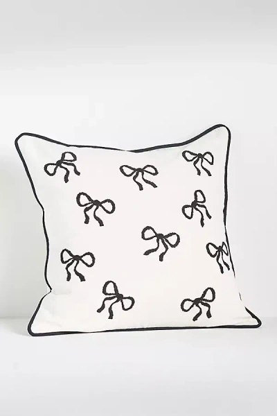 Anthropologie Icon Cotton Embroidered Pillow